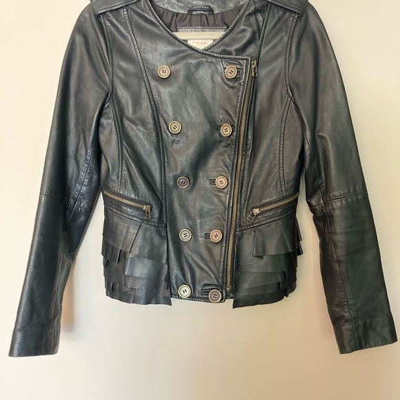 Witchery Women’s Black Leather Jacket/Blazer, AUS 8 (US Size 4) - Picture 3 of 9